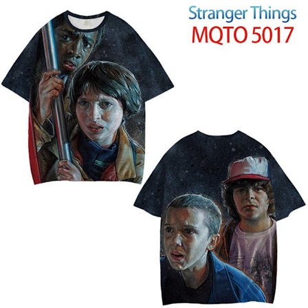 Stranger Things Trykket T-skjorte med Korte Ermer - Størrelse 3XL - Stil 39