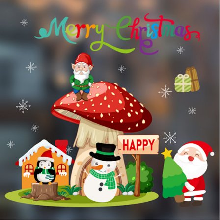 Jule Snefnug Dekoration Vinduesglas Klistermærke