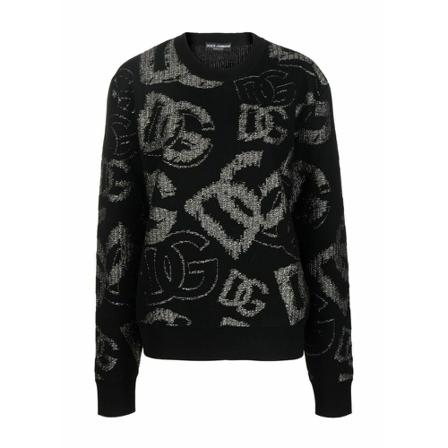 Dolce & Gabbana, Round-neck Knitwear Czarny, Kobieta, Rozmiar: S
