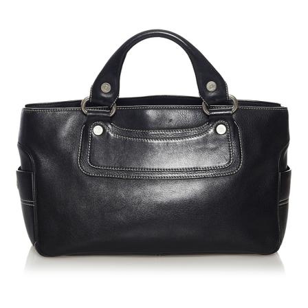 Celine Vintage, Pre -owned Boogie Leather Handbag Zwart, Dames, Maat:ONE Size