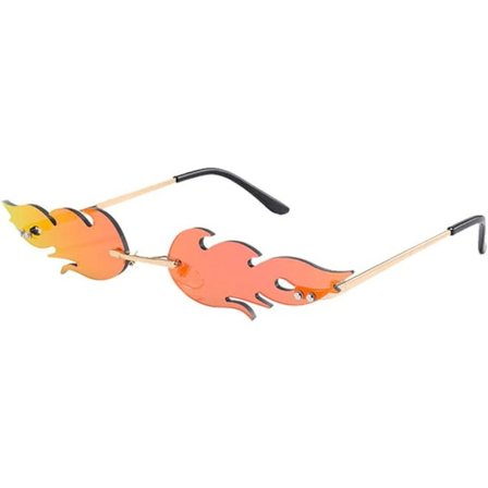 1 flamme briller rammeløse flamme solbriller nyhet tilbehør punk