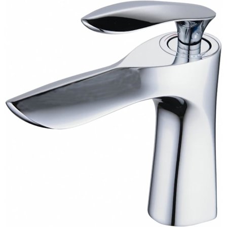 Badrumsblandare, varm och kall, enkel handtag, guld krom