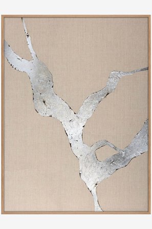 Malerifabrikken - Design Maleri / Wild Horizon Silver / 90x120 Cm / Eik ramme - Sølv - Bilder & skilt - 90X120 - Fra Homeroom