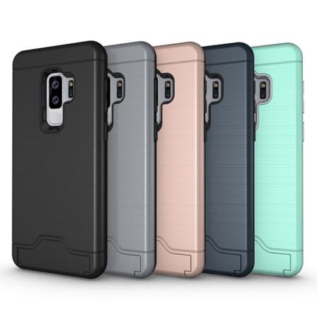 Samsung S9 Plus - Armor Skal - Korthållare - Fler Färger Blå