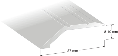 Duri 114202 Niveau liste KA4 profil, sølv 8-10 x 37 x 1000 mm, Byggematerialer