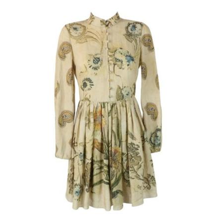 Dior Vintage Pre-obned linen Kjole patterns inbo, Dame