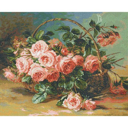 Broderikit Luca-S B547 - "Korg med rosor" 42.5x34 cm