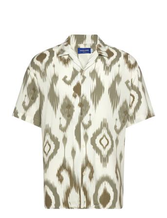 Jorjeff Gallery Aop Resort Shirt Ss Smu Tops Shirts Short-sleeved Cream Jack & J S