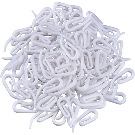 200 kpl verhokoukkupaketteja muovisia verhokoukkuja verhotankokoukku suihkuverhoille / verhoille / ikkunaverhoille / lyijykynälaskoksille, 28 x 12 mm