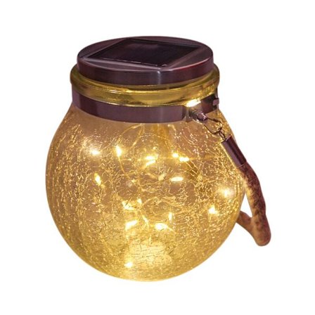 Led solcelle lys glas krukke vandtæt hængende lampe med reb landskab dekoration til terrasse have