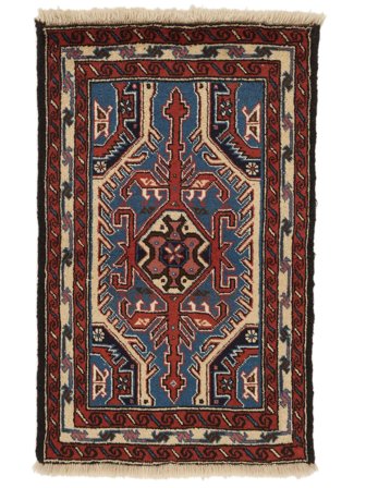 Ardebil Rug 66X110 Black/Dark Red Wool, Persia