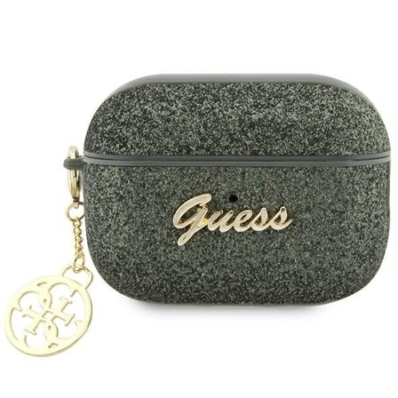 Guess GUAP2GLGSHA AirPods Pro 2 cover grøn/kaki Glitter Flake 4G Charm