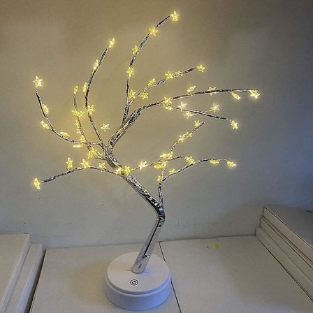 Led Stjärnhimmel Koppar Kedjeträdsgren Lampa Batteri Eller Usb Drivna Varm Tråd Sänglampa Wi