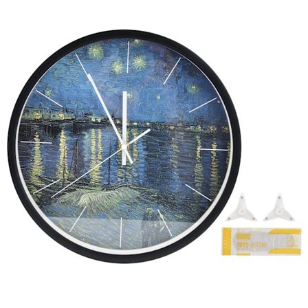 LED-yövalo Seinäkello Ääni-ohjaus Seinäkello Metalli Musta Pyöreä Seinäkello Olohuoneelle