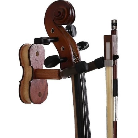 Violinvægmontering med bueholder - Hårdtræ - Kompatibel med hjem og studie
