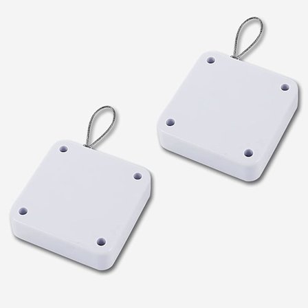 2 stk Automatisk Dørlukker med Sensor, Hullfri Kabelautomatisk Dørlukker, Kjøkkenskuffdør Lydløs Demping Enkelt Dørlukker (hvit, 6.3*6.3cm)