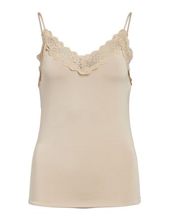 Objleena New Lace Singlet Noos Object Beige