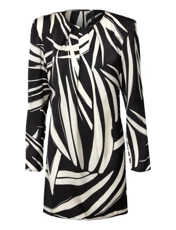 Printed Short Dress Black Mango