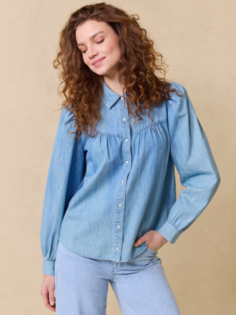 Jean Paul Femme - Anna bluse - Dame - Blå - Skjorter & Bluser - S