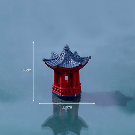 4 stk. Mini Pavillon Statue Japansk Resin Pavillon Bonsai Mikro Landskab Pagode Dekoration