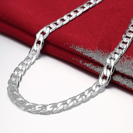 Specialerbjudande 925 Sterling Silver Halsband för Herrar 20/24 Tum Klassisk 8mm Kedja Lyx Smycken Bröllop Julgåvor -