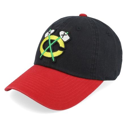 American Needle - NHL Schwarz Cap - Chicago Blackhawks Blue Line Black/Red Adjustable @ Hatstore