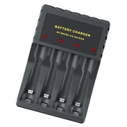 4Bay AA 3A Batterioplader USB Hurtig Opladningsstation MultiBeskyttelsesfunktioner Kortslutninger Overstrømsbeskyttelse