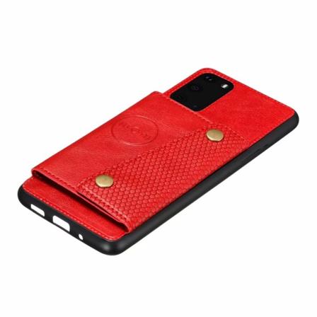 Glat cover med kortholder - Samsung Galaxy S20 Plus Röd