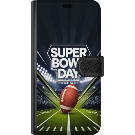 Kompatibelt Lommeboketui til OnePlus Nord CE 2 Lite 5G Super Bowl Day plakat med amerikansk fotball på opplyst arena i dramatisk sportsdesign
