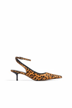 NA-KD Leather Pointy Ankle Strap Pumps - Läderskor - Leopard - EU 37