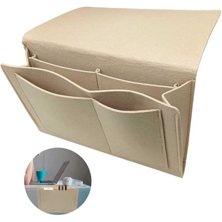 Sängficka Sängförvaring Sängficka Soffbord Sängförvaring i filt för hemmasängsskenor, soffa, våningssängar (Beige)