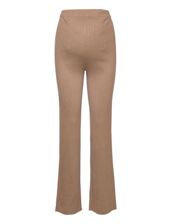 Mlfreddi Knitted Pants A. Byxa Med Raka Ben Brun Mamalicious
