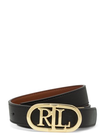 Lauren Ralph Lauren | Oval-Logo Reversible Leather Skinny Belt | XL