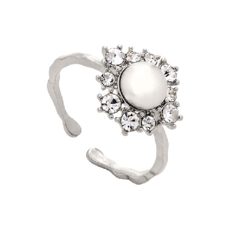 Lily and Rose Emily Pearl Ring - Ivory Ringar Dam Silver ONESIZE