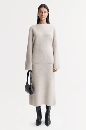 Soft Goat - Boucle Skirt - Cashmere skirt - S - Sand