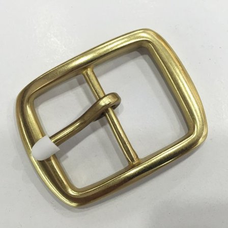 Japanskt spänne i massiv mässing, nålspänne, bältesspänne i mässing, handplanterat garvat läderspänne i koppar