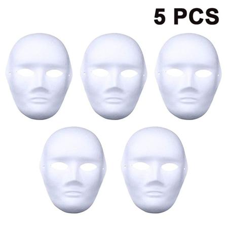 5 st DIY vita masker för målning enkel tom pappersmodell 1 KLB