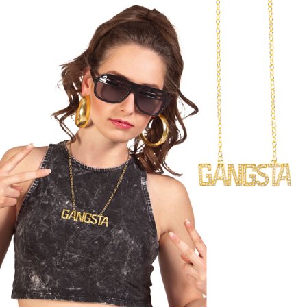 Guldhalskæde med Strass Gangster