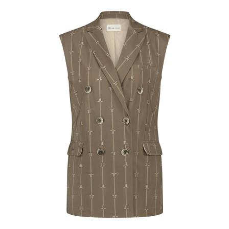 Jane Lushka, Vests Bruin, Dames, Maat:S,stretch,print