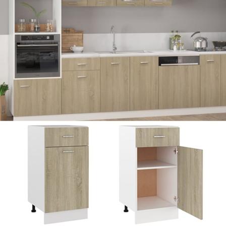 Vidaxl Underskåp Med Låda Sonoma-ek 40x46x81,5 Cm Konstruerat Tr Brun