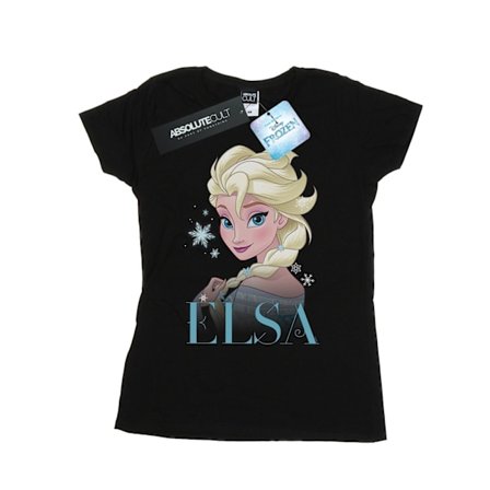 Disney Dam/Kvinnor Frozen Elsa Snöflinga Porträtt Bomull T-shirt