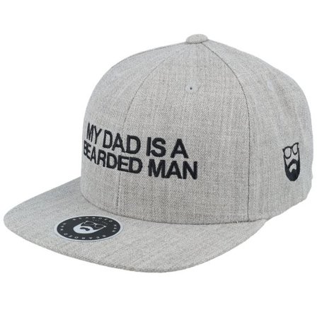 Bearded Man - Grå snapback Keps - Kids My Dad Grey Snapback @ Hatstore