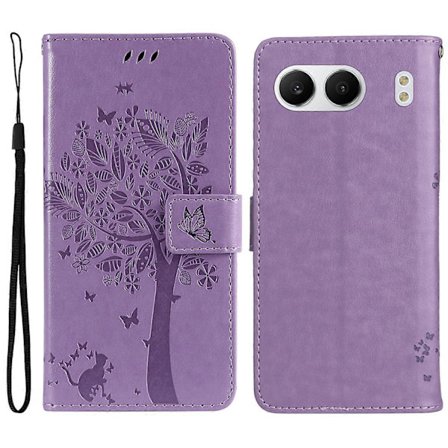 Kompatibel med OnePlus Nord 4 Fodral Katt Träd Mönster Flip Läder Telefonskal-lingling}