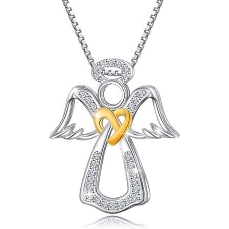 Skytsengel halskæde til kvinder i 925 sterlingsølv, du er min engel med vinger, vedhæng, smykkegave til piger