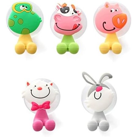 Sæt med 5 antibakterielle tandbørsteholdere til dyr, vægmonteret su