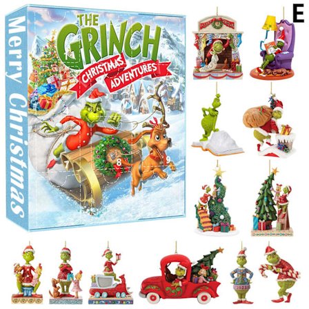 Kreativ julnedräkning Grinch blind box Grön Monster julgranshänge Jul blind box