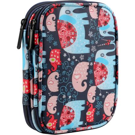 Kotelo, virkkuukoukut Järjestäjä tyhjä, vaihdettaville pyöröpuikoille ja ergonomisille virkkuukoukuille Suuri värikäs colorful
