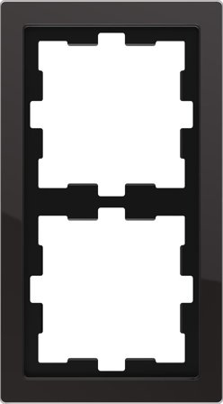 Schneider Electric MTN4020-6503 Kombinasjonsramme 2-roms, glass Onyx, svart, Strømbrytere & vegguttak