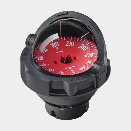 Marine compass Plastimo Olympic 135, Ø130 mm, bulkhead/pedestal mounted, red flat card, black