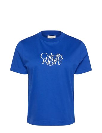 Calvin Klein Jeans | Ss Fitted Script Calvin Klein Te | XXS